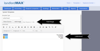 LandlordMax Property Management Software Screenshot: System Template - Letterhead